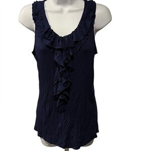 ✨Merona Ruffle Front Sleeveless Top – Navy Blue – Size Small✨